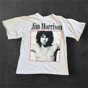 The Doors Jim Morrison Rock Band T Shirt Large White Graphic Tee Men's